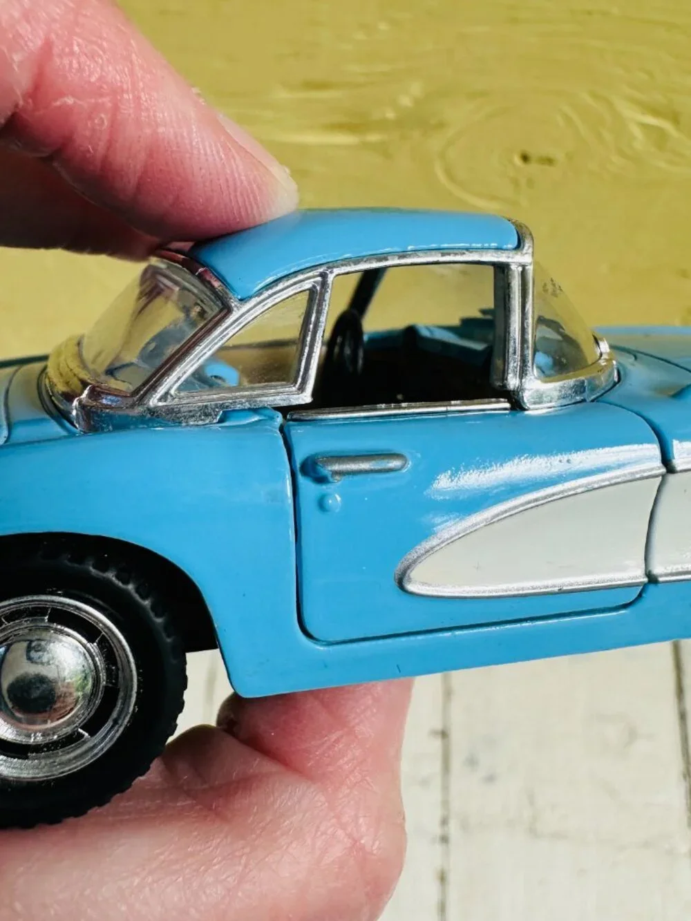 Kinsmart 1957 Chevrolet Corvette 1:34 Diecast Model Car Blue Pull Back Toy 5